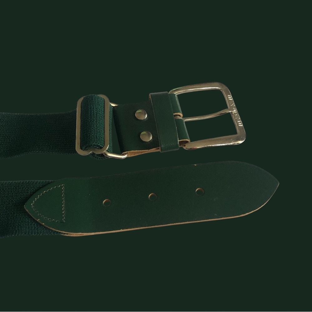 Bucks elastic youth baseball/softball belt w/Leather Tab Green Brand New